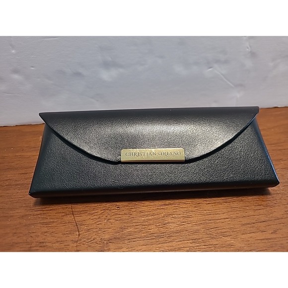 Christian Siriano Accessories - Christian Siriano Designer Hard Eye Glass Case Black Leather Magnetic Close 6"x3